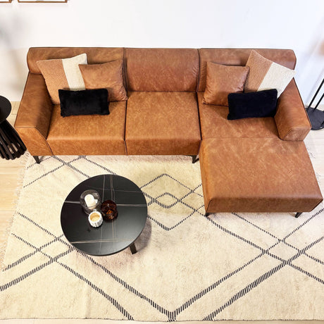 Hjørnesofa Davidson Cognac Venstre - Mikrofiber Stof 