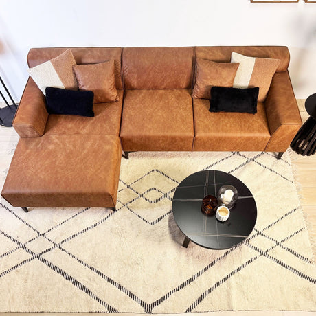 Hjørnesofa Davidson Cognac Venstre - Mikrofiber Stof 