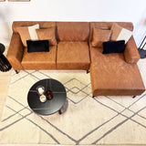 Hjørnesofa Davidson Mikrofiber Cognac med kompakt lounge - Højre 