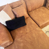 Hjørnesofa Davidson Mikrofiber Cognac med kompakt lounge - Venstre 