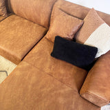 Hjørnesofa Davidson Mikrofiber Cognac med kompakt lounge - Højre 