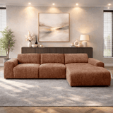 Hoekbank met lounge koper chenille stof Shane - rechts