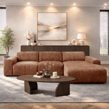 Hoekbank met lounge koper chenille stof Shane - rechts