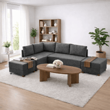 Banken - Slaapbank antraciet stof - XXL 280 x 210 - Links - Fly - Dimehouse
