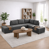Banken - Slaapbank antraciet stof - XXL 280 x 210 - Rechts - Fly - Dimehouse