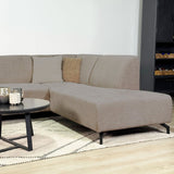 Hjørne sofa manon med chaise longue på højre chenille taupe