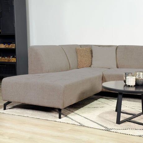 Hjørne sofa manon med chaise longue venstre chenille taupe