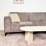 Hjørnesofa med chaiselong taupe chenille stof Manon - højre 