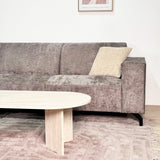 Hjørnesofa med chaise longue taupe chenille stof Manon - venstre 
