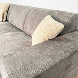 Hjørnesofa med chaise longue taupe chenille stof Manon - venstre 