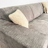 Hjørnesofa med chaiselong taupe chenille stof Manon - højre 