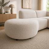 Hjørnesofa helt økologisk creme bouclé Sophie - højre