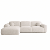 Hjørnesofa beige bouclé stof - 292x169 cm - Shane - venstre