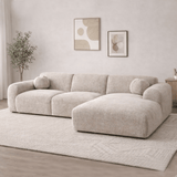 Hoekbank beige chenille stof - 292x169 cm - Shane - rechts