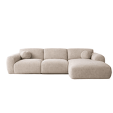 Hjørnesofa beige chenille stof - 292x169 cm - Shane - højre