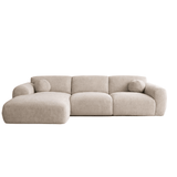 Hjørnesofa beige chenillestof - 292x169 cm - Shane - venstre