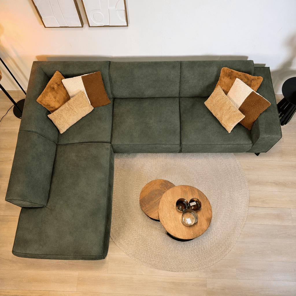 Industriel hjørnesofa cognac eco-læder Brisbane - venstre 
