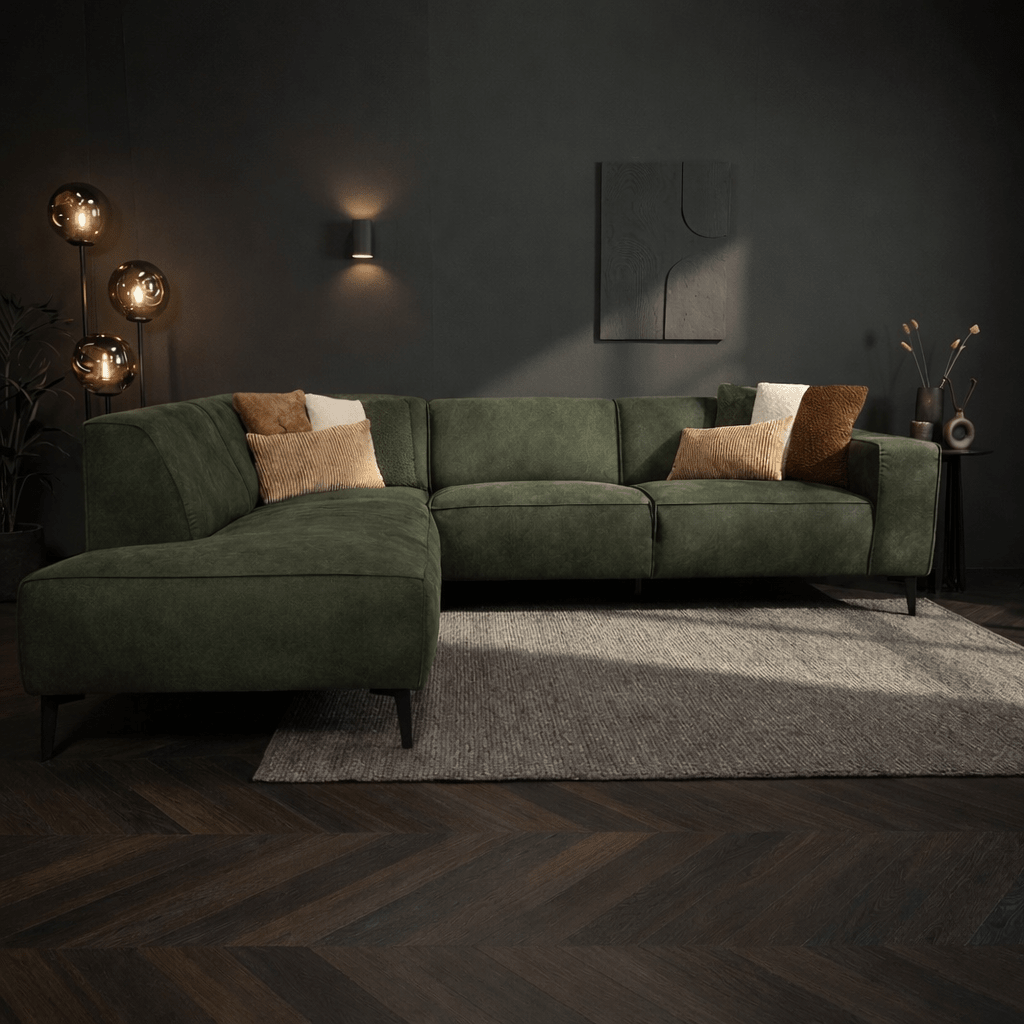 Industriel hjørnesofa cognac eco-læder Brisbane - venstre 