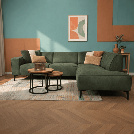 Industriel hjørnesofa cognac eco-læder Brisbane - venstre 