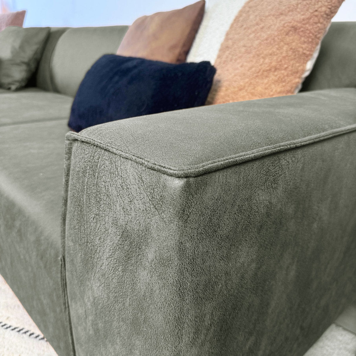 Hjørnesofa Davidson Grøn Venstre - Mikrofiber Stof 