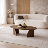 Salontafels - Organische Salontafel Japandi Walnoot Melamine Rack - 105x65 cm - Dimehouse