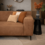Banken - Industriële hoekbank cognac eco - leer Brisbane - links - Dimehouse