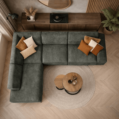 Industriel hjørnesofa cognac eco-læder Brisbane - venstre 