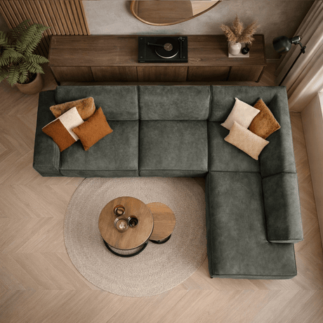 Industriel hjørnesofa cognac eco-læder Brisbane - venstre 