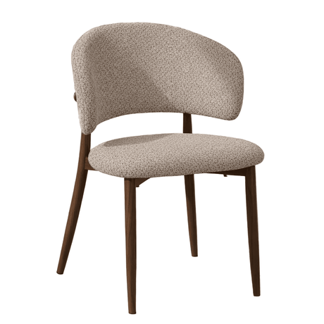 Japandi spisestuestol Yura Beige - Walnut Look Stel