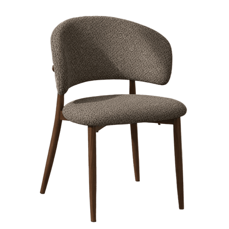 Japandi spisestuestol Yura Taupe - Walnut Look Stel