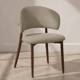 Foto med baggrund Japandi Spisestuestol Yura Sand - Walnut look Ramme