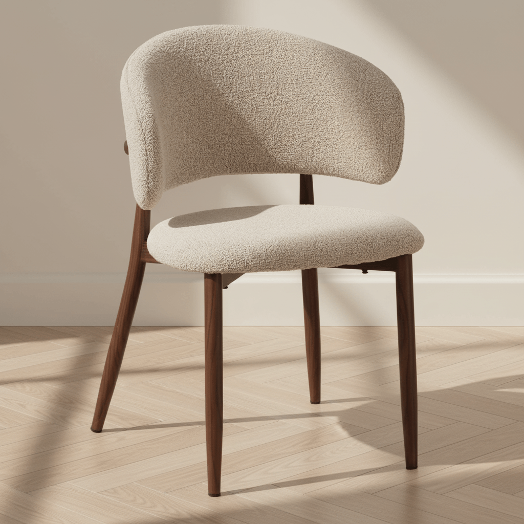 Japandi Eetkamerstoel Yuka Zand - Walnootlook Frame