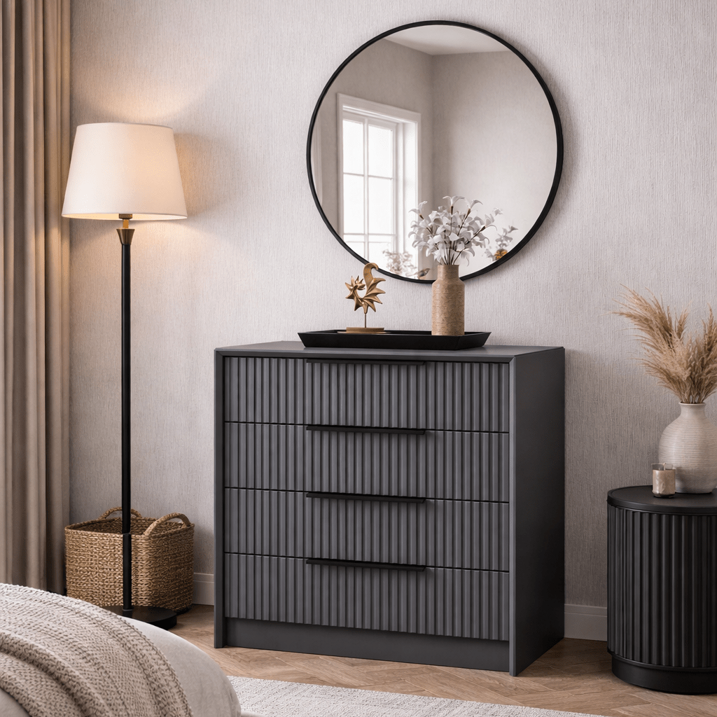 Ladekasten - Ladekast Kale Luxe Antraciet Melamine 70x77x45 cm - Dimehouse