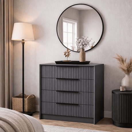 Ladekasten - Ladekast Kale Luxe Antraciet Melamine 70x77x45 cm - Dimehouse