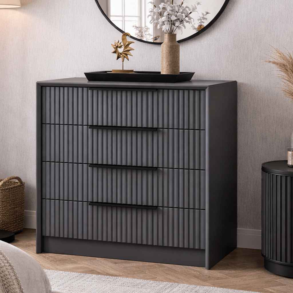 Ladekasten - Ladekast Kale Luxe Antraciet Melamine 70x77x45 cm - Dimehouse