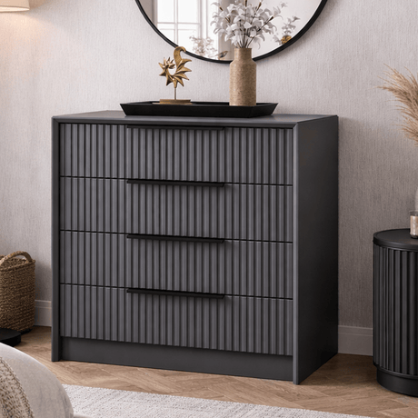 Ladekasten - Ladekast Kale Luxe Antraciet Melamine 70x77x45 cm - Dimehouse