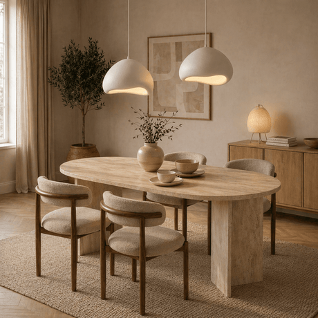 Luxe Hanglamp Wit Ø50 cm en Ø50 cm – Glasvezel kappen - Eleonora