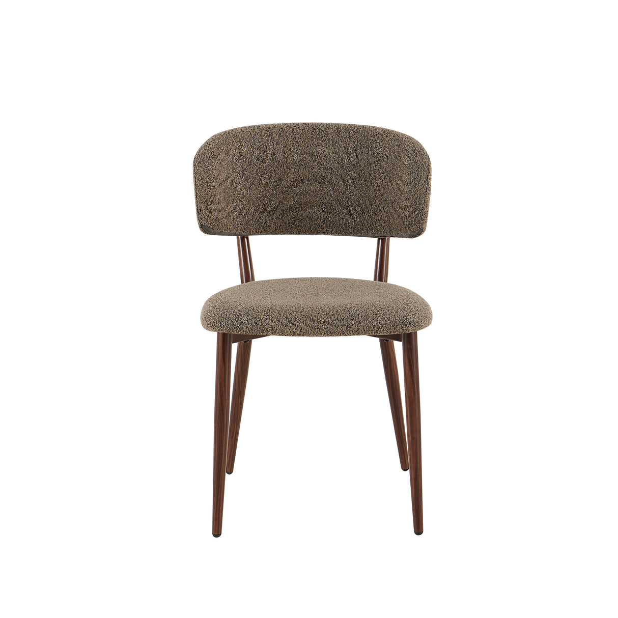 Japandi spisestuestol Yura Beige - Walnut Look Stel