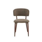 Japandi spisestuestol Yura Beige - Walnut Look Stel