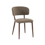 Japandi spisestuestol Yura Beige - Walnut Look Stel