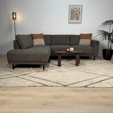 Moderne 3-zits hoekbank met Lounger Antraciet Stof Aniko links 240x197x78 cm