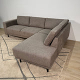 Moderne 3-zits Hoekbank Rechts Taupe Stof Aniko met Lounger 240x197x78 cm