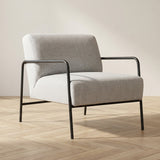 Moderne Lænestol Eti Grey Fabric - Sort ramme atmosfærisk foto i moderne interiør