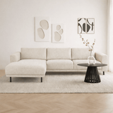 Banken - Moderne Hoekbank Links Beige Stof Aniko met Chaise Longue 238x142x78 cm - Dimehouse