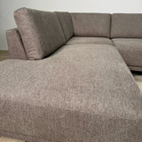 Moderne 3-zits Hoekbank Links Taupe Stof Aniko met Lounger 240x197x78 cm
