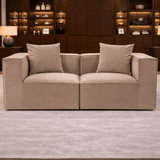 Banken - Modulaire XXL 2 - zits bank Sora 190 cm breed in Cappucino linnen - Dimehouse