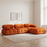 Modulær XXL hjørnesofa Boble med skammel - fløjlsorange