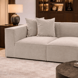 Banken - Modulaire XXL hoekbank beige linnen 430 cm breed Sora - Dimehouse