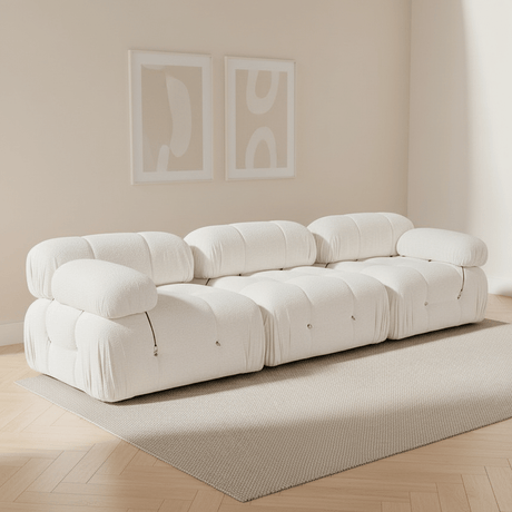 Modulsofa 3-personers Bubble bouclé hvid