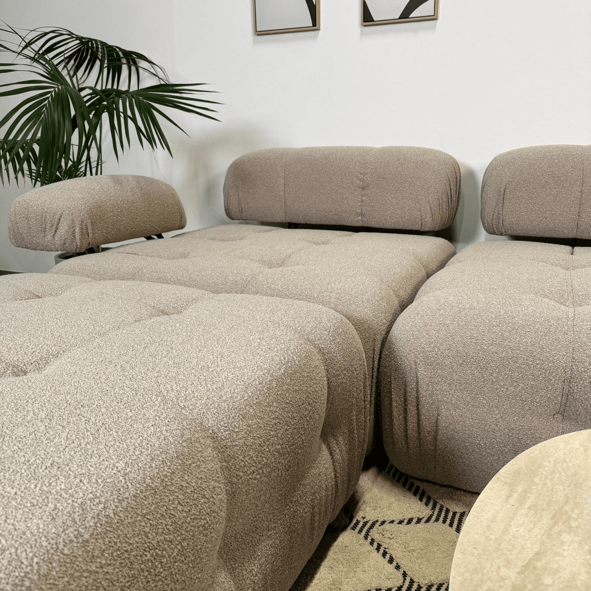 Banken - Modulaire bank 3 - zits met hocker Doblo beige - Dimehouse